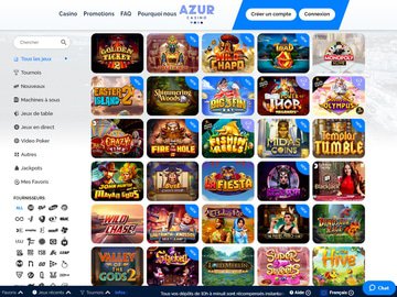 aperçu de jeux Azur Casino